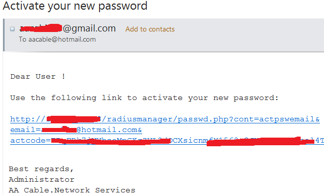 3- Recover password by email